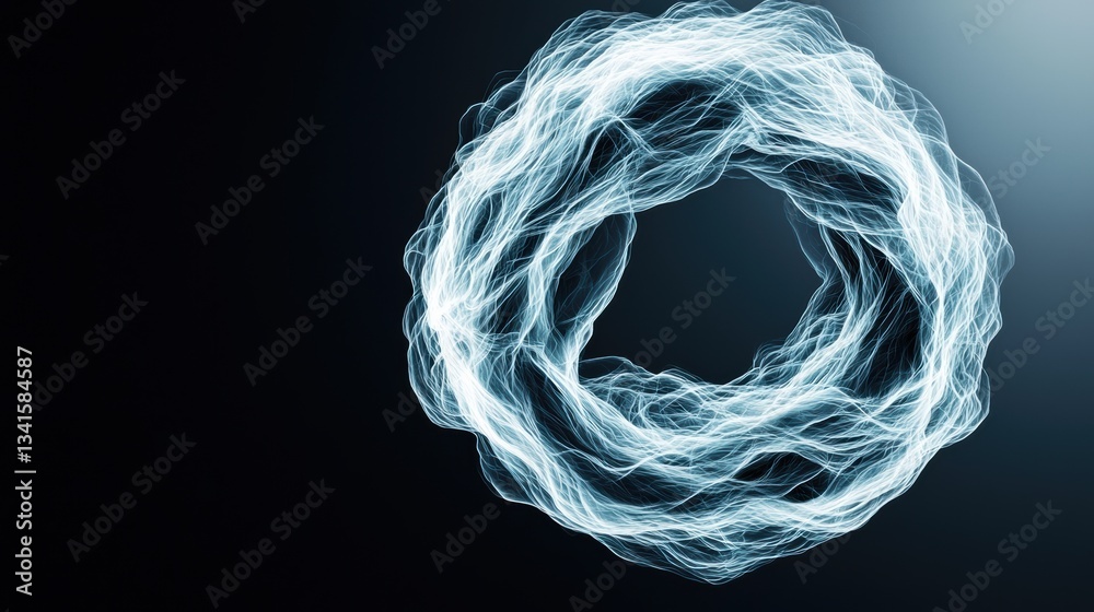 Aufkleber Abstract representation of energy, featuring swirling light patterns on a dark background, ideal for modern design projects.