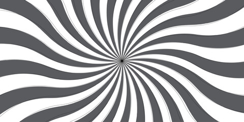 Geometric abstract black and white cartoon, poster wallpaper. diagonal fabric radial summer sunshine  Modern seamless retro vintage burst sunrise sunbeam element spiral striped illustration 