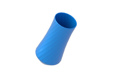 One vase isolated on white background. Ceramic pot for flower. 3d render