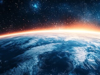 Fototapeta premium A detailed view of Earths atmosphere layers hot and co