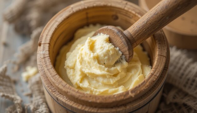 Making fresh creamy butter at home culinary workshop video tutorial kitchen close-up diy process