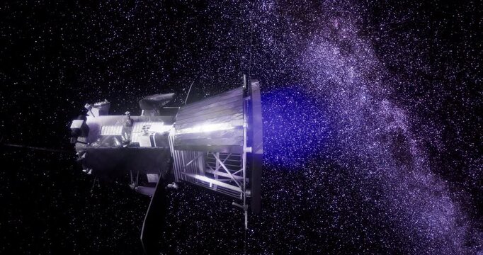 A spacecraft roams through the vastness of space, surrounded by countless stars. The advanced technology onboard allows for deep exploration of distant galaxies, revealing the wonders of the universe.