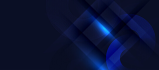 Obraz premium Modern technology background with glowing blue curved lines