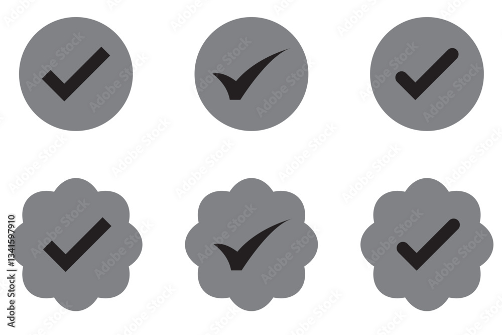 Poster check mark icon button set. check box icon with right and wrong buttons and yes or no checkmark icon