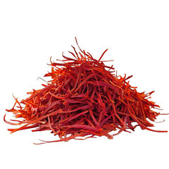 Fototapeta premium A small mound of fresh saffron threads with deep red hues and delicate strands.