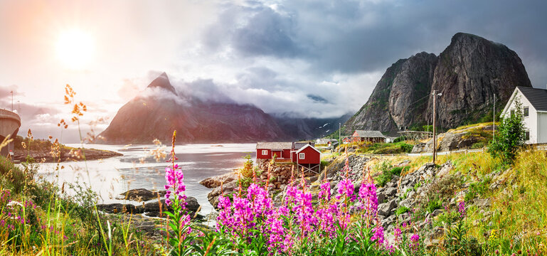 Fotospot Hamn&oslash;y auf den Lofoten Inseln in Norwegen