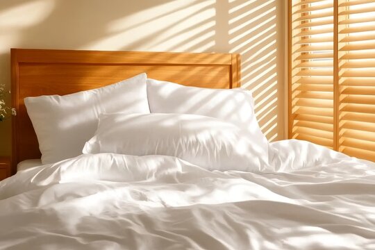 Disfrutar de una cama acogedora en un hotel con almohadas suaves y luz natural filtr&aacute;ndose