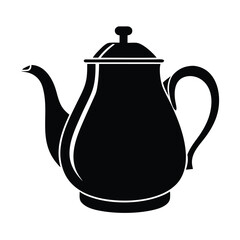 teapot black silhouette is a minimal style vector art illustration on white background