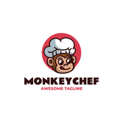 Monkey Chef Simple Mascot Logo