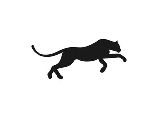 Strong and Fast Running Leopard Silhouette. Silhouette illustration of a cheetah. set of cheetah logo vector icon illustration, tiger leopard logo. Leopard icon vector isolated on white background.