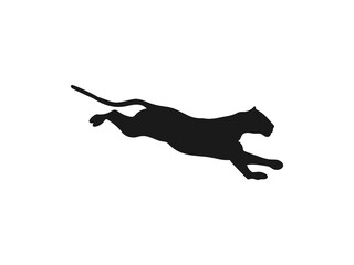 Strong and Fast Running Leopard Silhouette. Silhouette illustration of a cheetah. set of cheetah logo vector icon illustration, tiger leopard logo. Leopard icon vector isolated on white background.