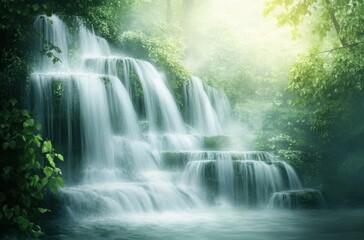 Obraz premium Watkins Glen waterfall, ethereal streams of