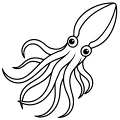 Abstract Squid Outline Illustration