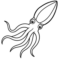 Abstract Squid Outline Illustration