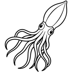 Abstract Squid Outline Illustration