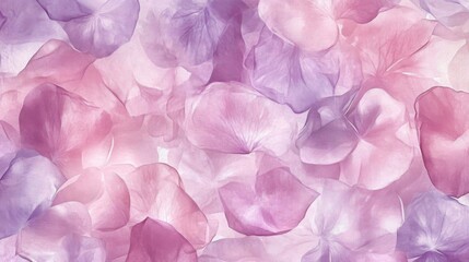 Fototapeta premium Pink and Purple Watercolor Flower Petals Background