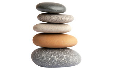 This image portrays a stack of five smooth, balanced stones, symbolizing zen, tranquility, and well-being against a dark background.