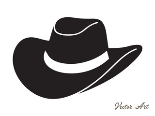 Cowboy Hat icon Vector illustration. Cowgirl Hat Silhouette. Cowboy Hat line art vector outline drawing Design