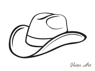 Cowboy Hat icon Vector illustration. Cowgirl Hat Silhouette. Cowboy Hat line art vector outline drawing Design