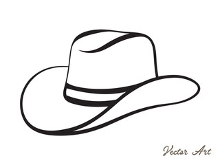 Cowboy Hat icon Vector illustration. Cowgirl Hat Silhouette. Cowboy Hat line art vector outline drawing Design