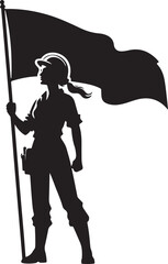 Bold in black Labor Silhouette vector for Labor Day.