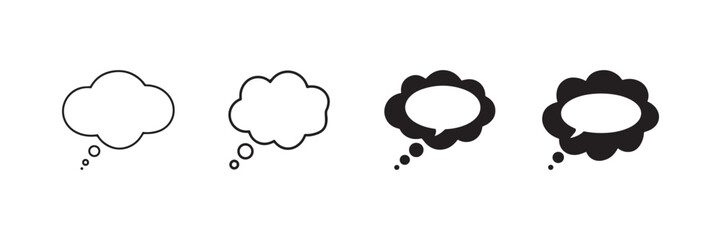 Thought Bubble Icon Set for Chat and Creative Ideas