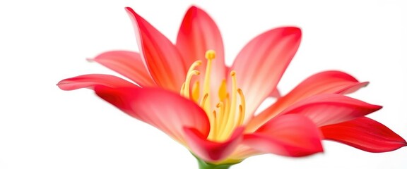 Naklejka premium A single, vibrant bloom, petals unfurled against a pure white backdrop, design, nature