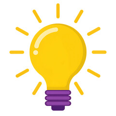 Bright yellow lightbulb idea concept