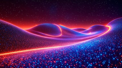 Obraz premium Twisting Vortex in Space with Colorful Lights and a Cosmic Background