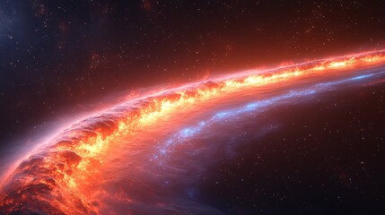 Obraz premium Dynamic Spiral Vortex in Cosmic Space with Twisting Flame and Ethereal Light Effects