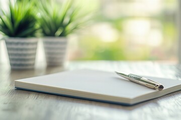 Handwritten notes and pen with soft window light and space for text