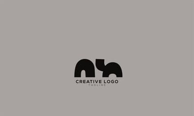AN NN Abstract initial monogram letter alphabet logo design