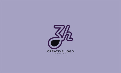 ZH Abstract initial monogram letter alphabet logo design