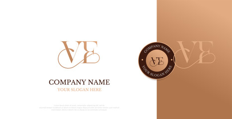 Initial VE Logo Design Vector 