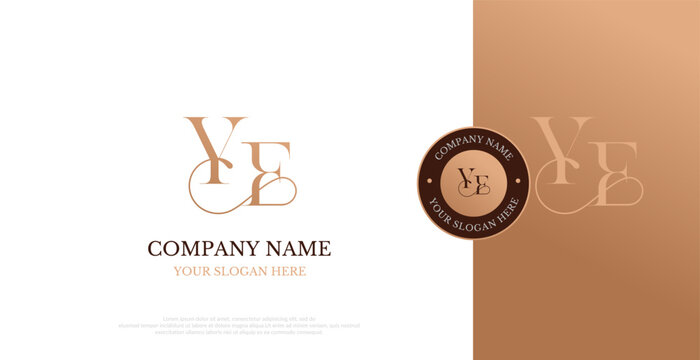 Initial YE Logo Design Vector 