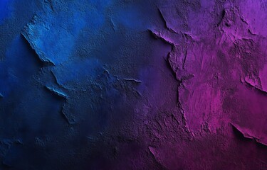 Naklejka premium Dark purple and blue gradient background, textured rough stone wall, painted with watercolor paints, dark tones, minimalism, high resolution, high detail