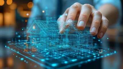 Virtual Home Concept Displayed Holographically with Human Interaction and Digital Design Elements