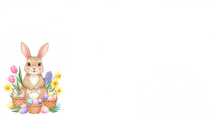 Fototapeta premium easter bunny and easter eggs