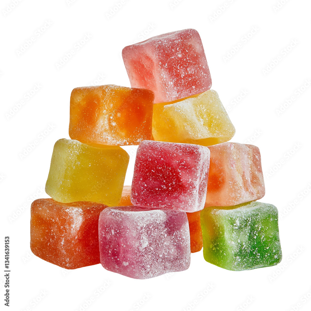 Poster Generative Ai has produced an image of gummy candies isolated on a transparent background