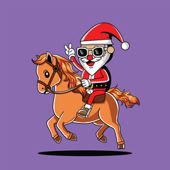 GROOVY CHRISTMAS SANTA WITH HORSE
