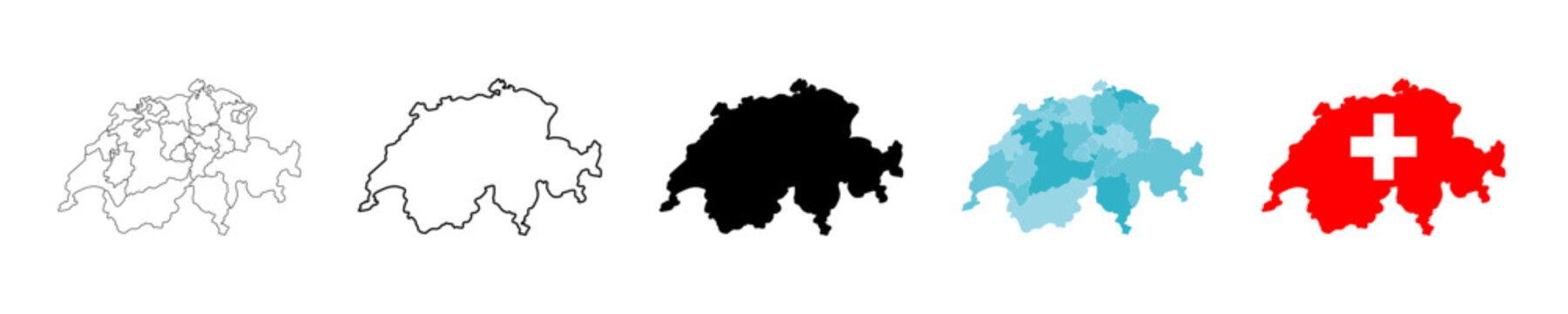 Swizerland map icon. Swizerland country icons collection. Swiss map symbol. Vector elements