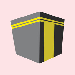 Gift box flat icon. kaaba icon in 3d style. Design element illustration of iconic and famous building located in arabia