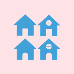 Real estate icon set. Flat design style eps 10. home button for any purpose. design elements illustration with technology theme including building theme