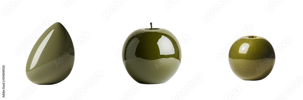 Poster generative ai has produced an image of a single green olive against a clear transparent background
