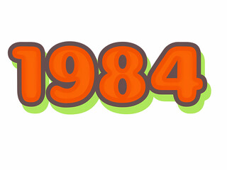 1984 Retro Lettering illustration,Poster 