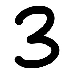 Hand-drawn 3 number icon