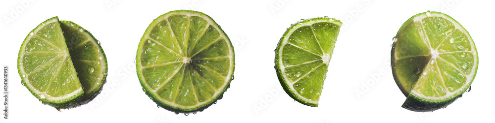 Poster Generative Ai has created an image of an isolated lime slice positioned on a transparent background