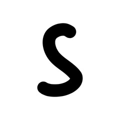 Naklejka premium Hand-drawn s small letter icon