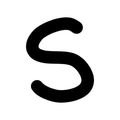 Hand-drawn S capital letter shape icon