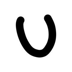 Hand-drawn U capital letter shape icon